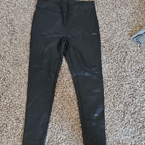 Ann Taylor Charcoal Faux Leather Pants